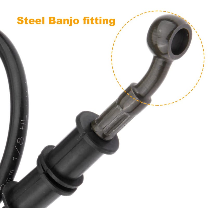 Mtsooning Motorcycle Brake Hydraulic Line, 60cm/23.6inch Braided Clutch Oil Pipe, Stainless Brake Hose Replacement for ATV Motorbike Pit Dirt Bike - Image 4